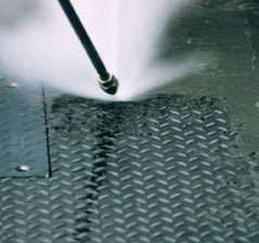 high pressure cleaning of diamond plate